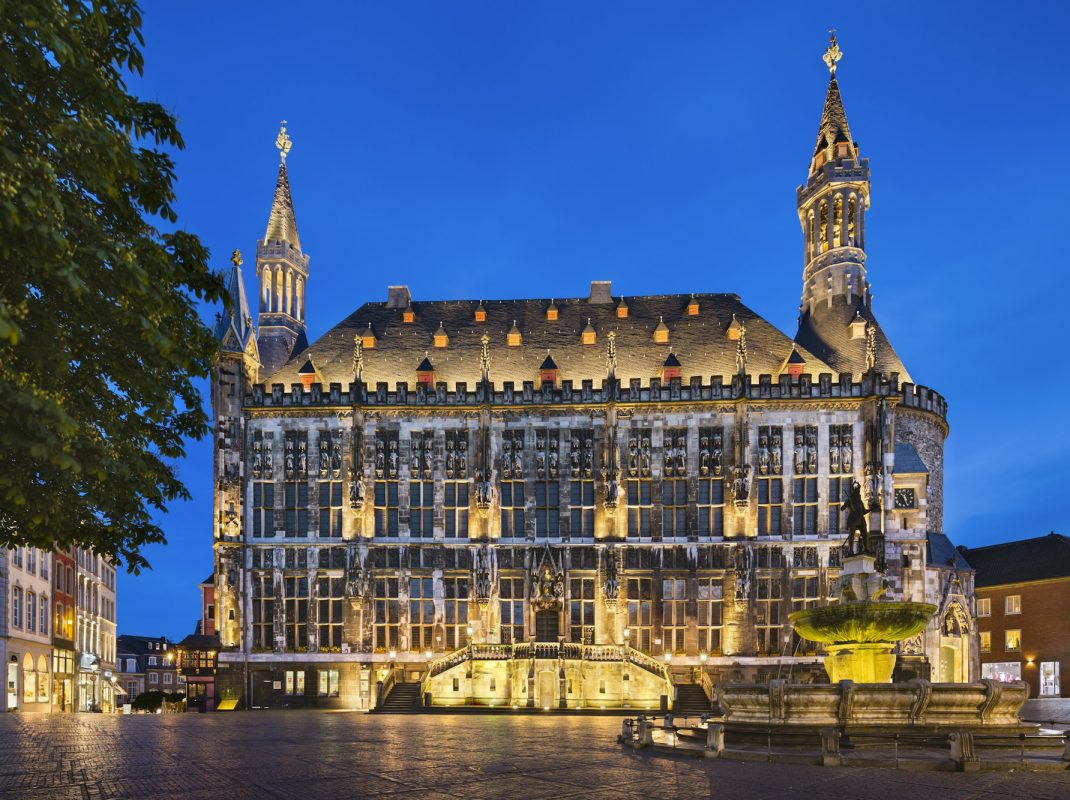 Old Aachen Town Hall At Night